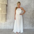 Maxi Biała Sukienka Boho