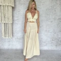 Muslinowa Boho Maxi Sukienka