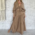 Komplet sensual Luana . Dwuczęściowy set . Spódnica maxi . Długa rozkloszowana .wysokie Rozcięcie . Koszula oversize . Nietoperz wiązana . Hiszpanka . Boho set . Boho moda . Boho Chic . Czarny komplet muślin , bawełna .zwiewny . Na urlop . Na wczasy