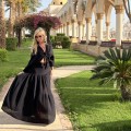 Komplet sensual Luana . Dwuczęściowy set . Spódnica maxi . Długa rozkloszowana .wysokie Rozcięcie . Koszula oversize . Nietoperz wiązana . Hiszpanka . Boho set . Boho moda . Boho Chic . Czarny komplet muślin , bawełna .zwiewny . Na urlop . Na wczasy