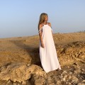 Sukienka Boho Muślin, biała , Tulum , Długa, splot warkocza , pleciona