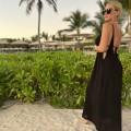 Boho Sukienka Czarna Larim , gołe plecy , Dekolt, Muślin, Sukienka plażowa