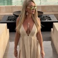 Boho sukienka , długa , wiązana , rozcięcie naturalny materiał , muślin , bambus , beżowa na plaze , na wakacje , beachwear , boho styl , dekolt , otwarte plecy