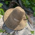 Letni kapelusz . sensual  ZANI Hat . Bucket . Straw . Nakrycie głowy . Słomkowy kapelusz . Boho styl . Nude . Karmel  . Camel . Klawisz letni . Plażowy  . Przeciwsłoneczny . Modny . Pleciony  słomkowy . Czapka rybacka .