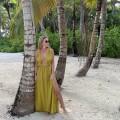 bawełna Beżowa boho bohochic Dekolt V Gole plecy Głęboki dekolt Letnia sukienka maxi modaboho Modna sukienka muslin Na plażę Seledyn Sukienka celebrytek Sukienka na urlop Sukienki Wiązana Zwiewna