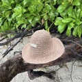 Pudrowy pastelowy róż różowy ZANI  boho bohochic Bucket Czapka rybacka Hat Kapelusz modaboho Na plażę Nowość Przeciwsłoneczny Straw Sukienki Słomiany kapelusz Słomkowy Pleciony Nakrycie głowy Logowany