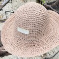 Pudrowy pastelowy róż różowy ZANI  boho bohochic Bucket Czapka rybacka Hat Kapelusz modaboho Na plażę Nowość Przeciwsłoneczny Straw Sukienki Słomiany kapelusz Słomkowy Pleciony Nakrycie głowy Logowany