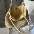 Pleciona letnia Rafa torebka plażowa Boho Sensual słomiana beżowa naturalna vintage torba straw worek