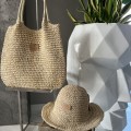 Pleciona letnia Rafa torebka plażowa Boho Sensual słomiana beżowa naturalna vintage torba straw worek