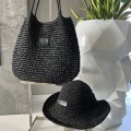 Pleciona letnia Rafa torebka plażowa Boho Sensual słomiana beżowa naturalna vintage torba straw worek czarna