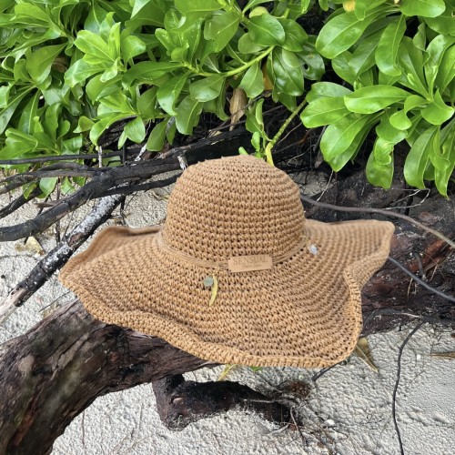 Letni kapelusz . sensual ZEEGMA  Hat . Bucket . Straw . Nakrycie głowy . Słomkowy kapelusz . Boho styl . Nude . Karmel . Camel . Klawisz letni . Plażowy . Przeciwsłoneczny . Modny . Pleciony słomkowy . Sensual Boho Line , floppy