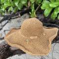 Letni kapelusz . sensual ZEEGMA  Hat . Bucket . Straw . Nakrycie głowy . Słomkowy kapelusz . Boho styl . Nude . Karmel . Camel . Klawisz letni . Plażowy . Przeciwsłoneczny . Modny . Pleciony słomkowy . Sensual Boho Line , Floppy