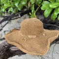 Letni kapelusz . sensual ZEEGMA  Hat . Bucket . Straw . Nakrycie głowy . Słomkowy kapelusz . Boho styl . Nude . Karmel . Camel . Klawisz letni . Plażowy . Przeciwsłoneczny . Modny . Pleciony słomkowy . Sensual Boho Line , Floppy