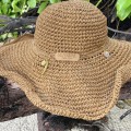 Letni kapelusz . sensual ZEEGMA  Hat . Bucket . Straw . Nakrycie głowy . Słomkowy kapelusz . Boho styl . Nude . Karmel . Camel . Klawisz letni . Plażowy . Przeciwsłoneczny . Modny . Pleciony słomkowy . Sensual Boho Line , Floppy
