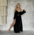 Top kopertowy , wiązany Naomi , sensual boho line , czarny ,  bluzka , narzutka , na sukienkę bolerko , wiązane  , cienki materiał , lekki , delikatny , muślin , bawełna , modny  na plażę