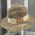 boho bohochic Bucket Czapka rybacka Hat Kapelusz modaboho Na plażę Nowość Przeciwsłoneczny Straw Sukienki Słomiany kapelusz Słomkowy Pleciony Nakrycie głowy Logowany , beżowy , nude , krem , beżowy , beż numa , z turkusem