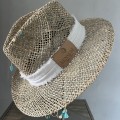 boho bohochic Bucket Czapka rybacka Hat Kapelusz modaboho Na plażę Nowość Przeciwsłoneczny Straw Sukienki Słomiany kapelusz Słomkowy Pleciony Nakrycie głowy Logowany Beżowy brązowy karmelowy nude bez Numa z turkusem