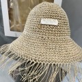 Beżowy boho bohochic Bucket Czapka rybacka Hat Kapelusz modaboho Na plażę Nowość Przeciwsłoneczny Straw Sukienki Słomiany kapelusz Słomkowy Pleciony Nakrycie głowy Logowany
