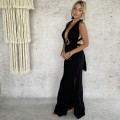 bawełna Beżowa boho bohochic Dekolt V Gole plecy Głęboki dekolt Letnia sukienka maxi modaboho Modna sukienka muslin Na plażę Seledyn Sukienka celebrytek Sukienka na urlop Sukienki Wiązana Zwiewna Czarna