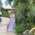 bawełna Beżowa boho bohochic Dekolt V Gole plecy Głęboki dekolt Letnia sukienka maxi modaboho Modna sukienka muslin Na plażę Seledyn Sukienka celebrytek Sukienka na urlop Sukienki Wiązana Zwiewna biała