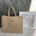 letnia torebka shopperka plażowa Boho Sensual jutowa beżowa naturalna vintage torba na zakupy  shopper Lana do ręki , na ramię