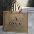 letnia torebka shopperka plażowa Boho Sensual jutowa beżowa naturalna vintage torba na zakupy  shopper Lana do ręki , na ramię