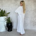 bawełna oversize  bambus koszula long  kimono narzutka tunika long  biała WAVE boho bohochic  Letnia krata sukienka maxi modaboho Modna sukienka muslin Na plażę biała  Sukienka celebrytek Sukienka na urlop Sukienki  Zwiewna luźna