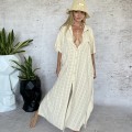 bawełna oversize  bambus koszula long  kimono narzutka tunika long  biała WAVE boho bohochic  Letnia krata sukienka maxi modaboho Modna sukienka muslin Na plażę piaskowy beż   Sukienka celebrytek Sukienka na urlop Sukienki  Zwiewna luźna